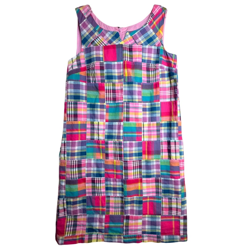 Talbots Madras Patchwork Plaid Shift Dress Size 2 Preppy Cotton - Picture 6 of 15